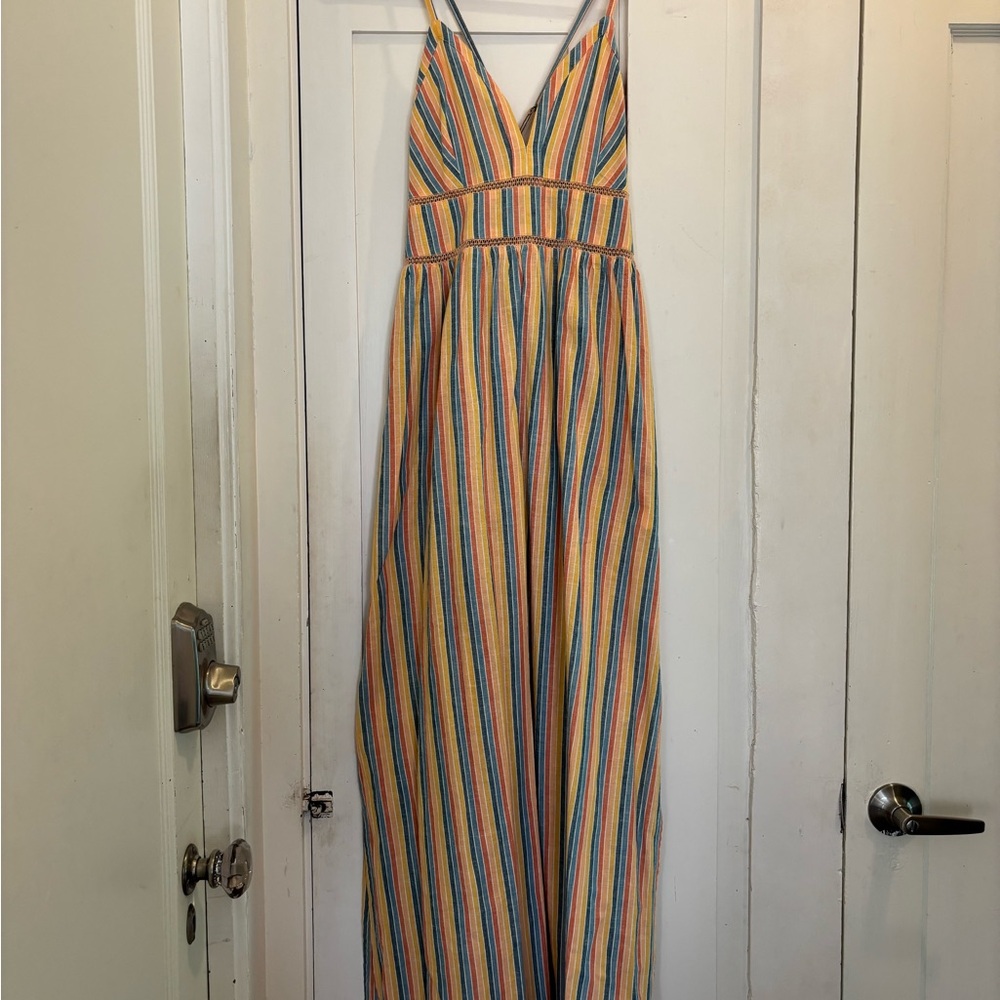 Roxy Orange and Blue Striped Dress